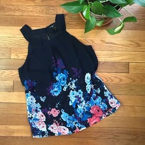 Ann Taylor Floral Sleeveless Blouse